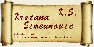 Krstana Simeunović vizit kartica
